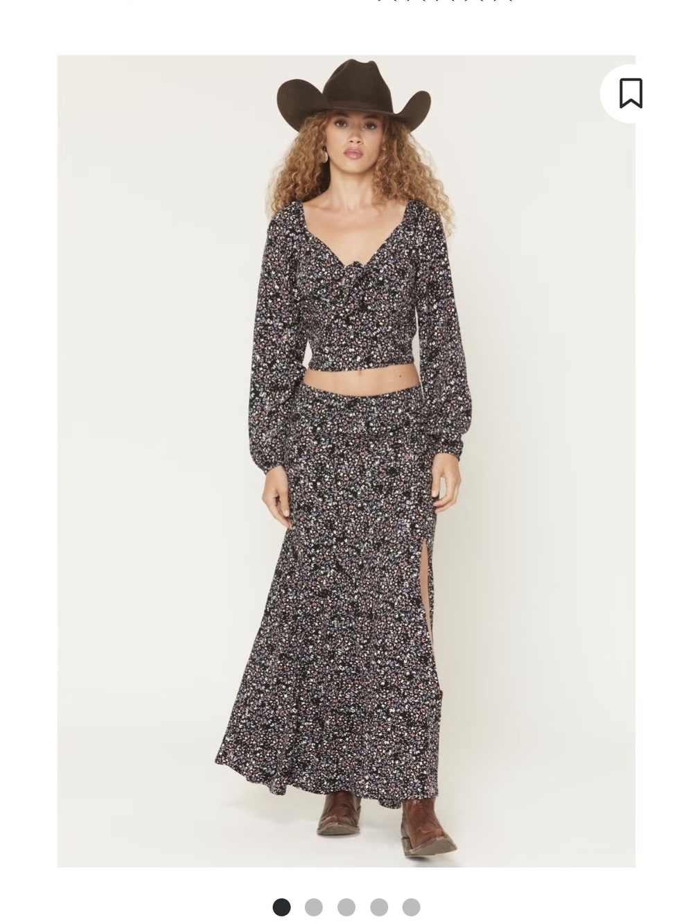 Black Floral Maxi Skirt - Women's Long Patterned Skirt